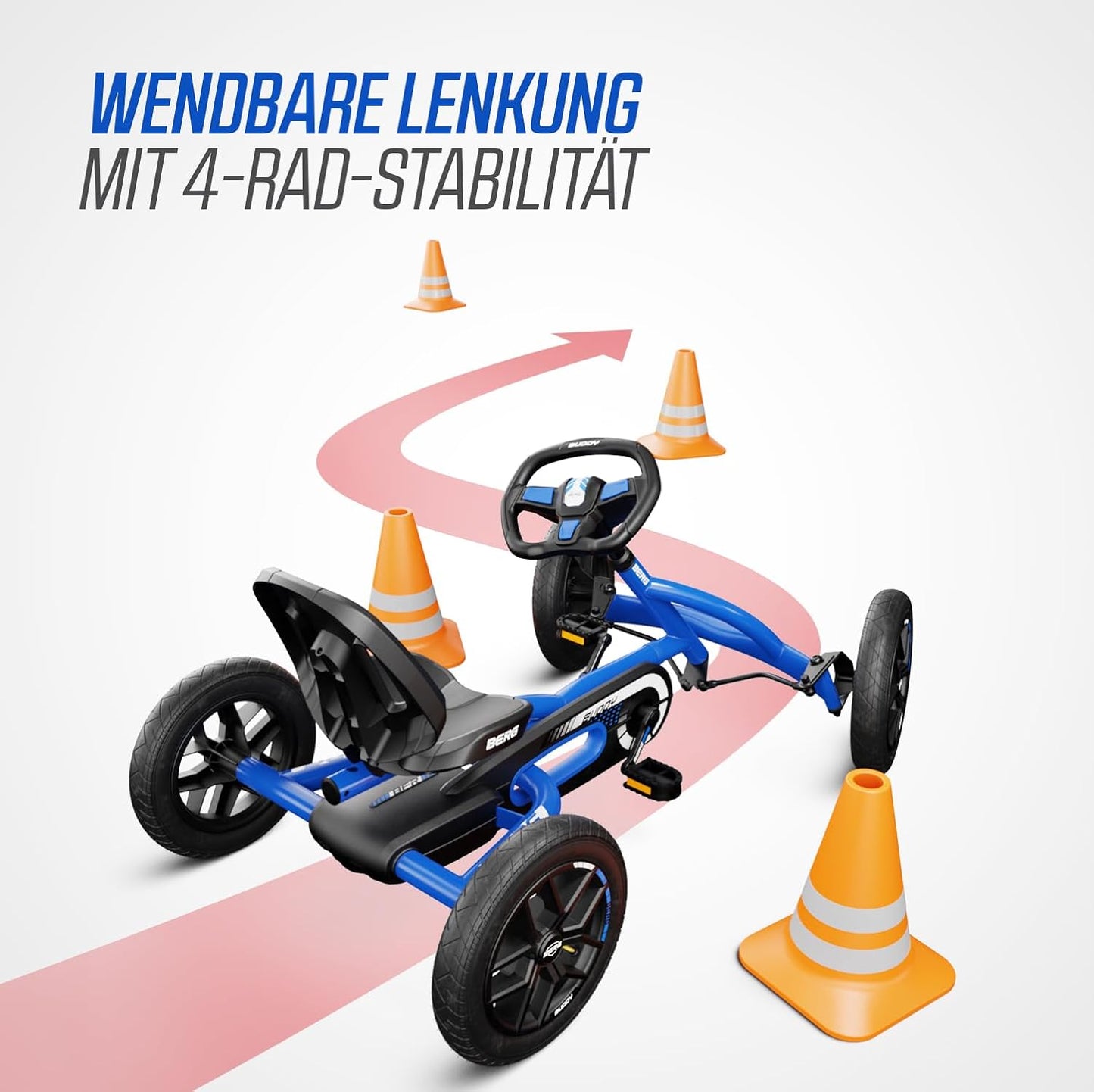 BERG Buddy Blue Pedal Go-Kart for Kids with BFR System