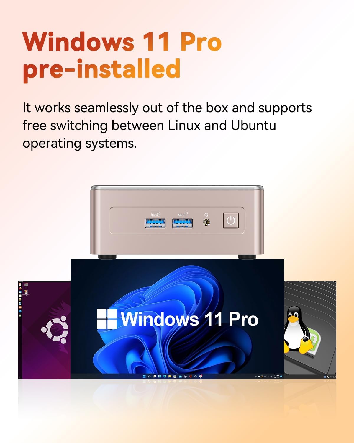 GEEKOM A5 Mini PC with AMD Ryzen 5 7430U