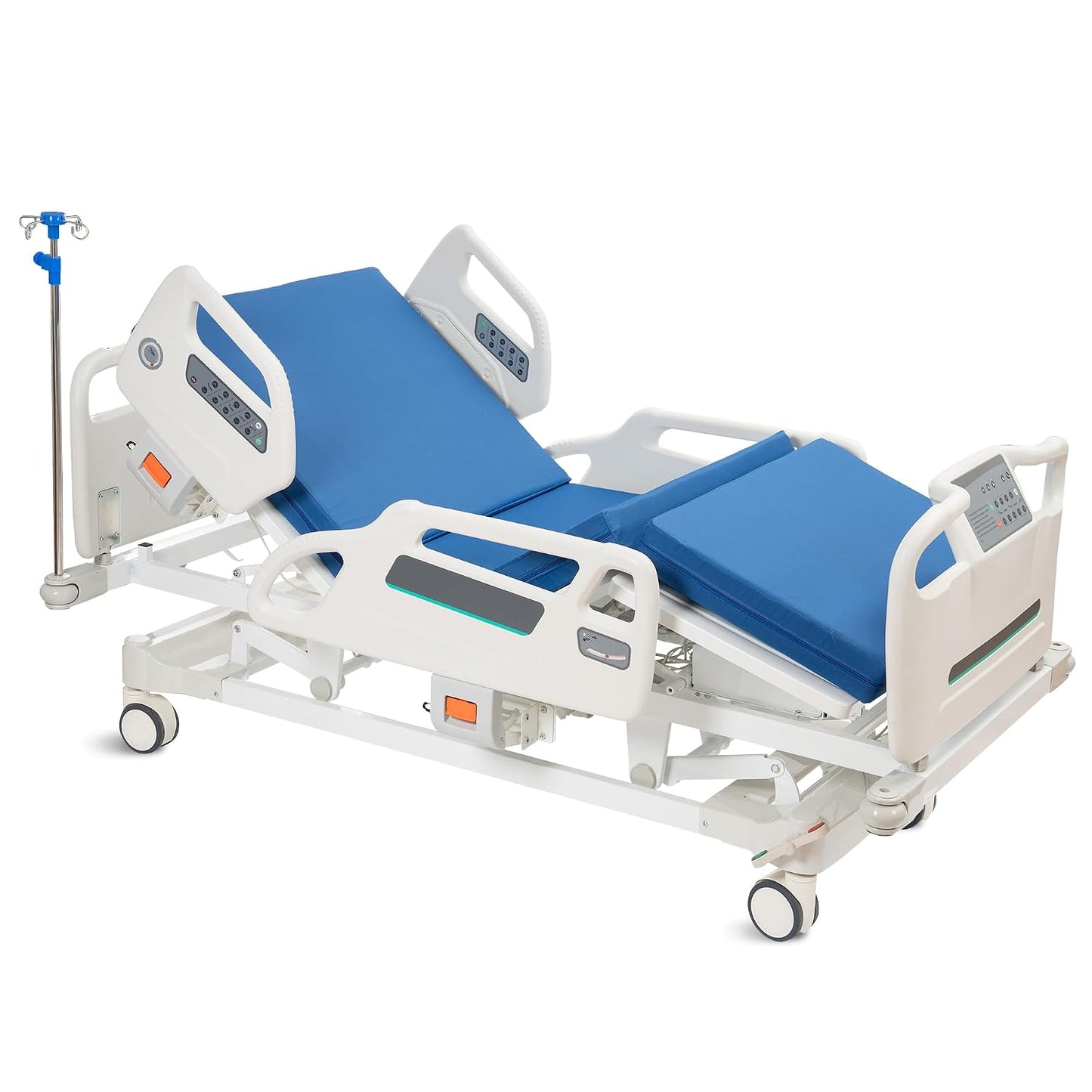 Real Relax Full Electric Hospital Bed with Mattress & IV Pole