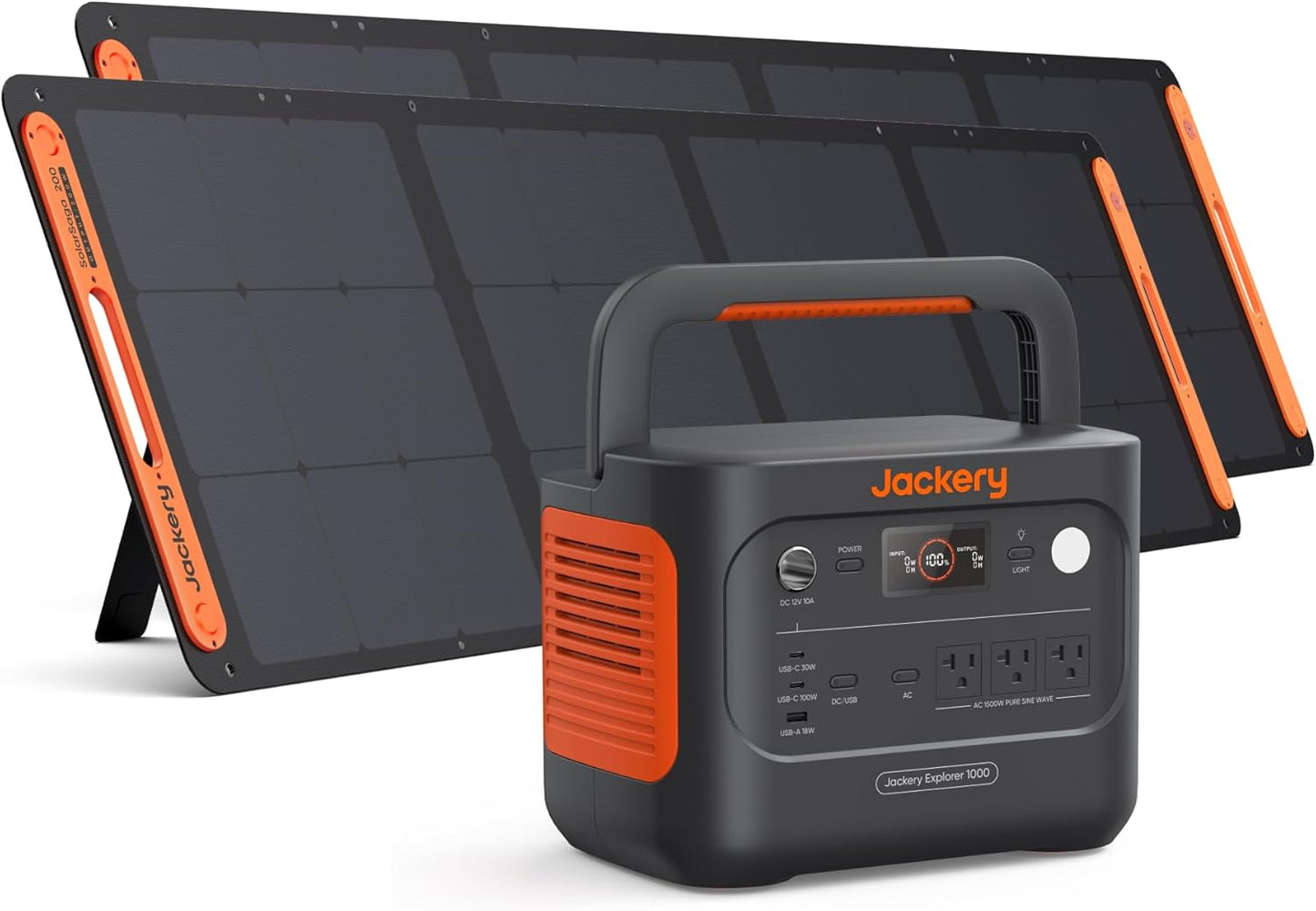Jackery Explorer 1000 v2 Portable Power Station,1070Wh LiFePO4 Battery,1500W AC/100W USB-C Output, 1 Hr Fast Charge, Solar Generator for Camping,Emergency, RV, Off-Grid Living(Solar Panel Optional)