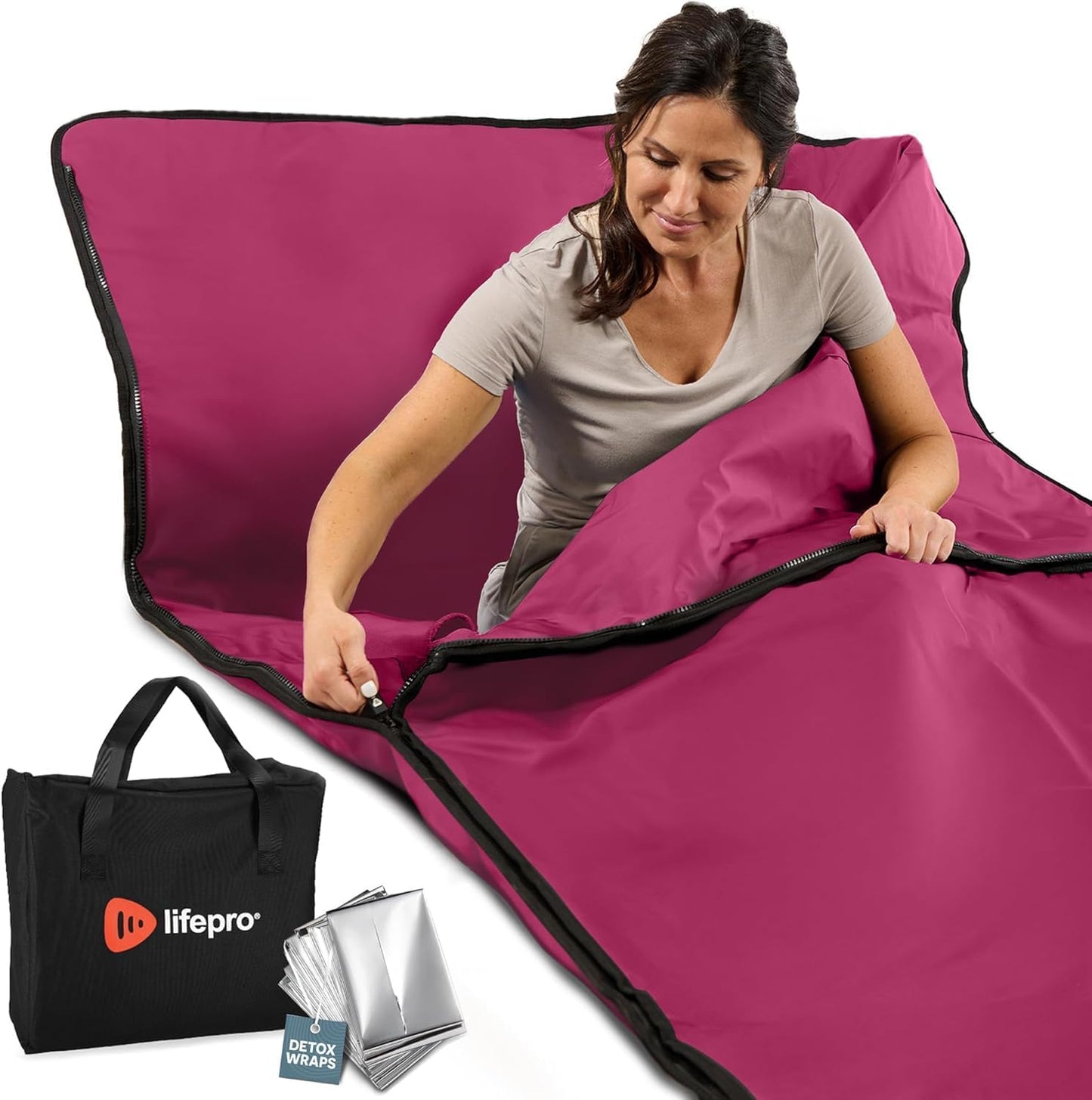 Lifepro RejuvaWrap Infrared Sauna Blanket — Portable Sauna Bag with 9 Temp Levels Low EMF Far Infrared Heating — At Home Full Body Rejuvenation & Relaxation
