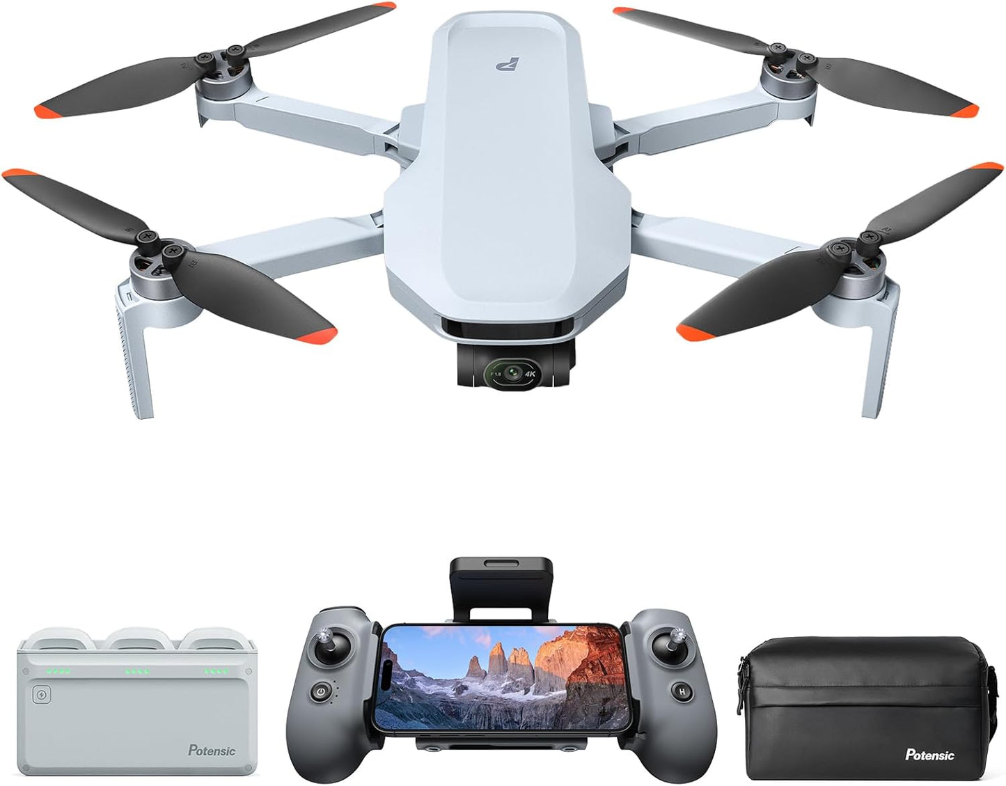 Potensic ATOM 2 4K Camera Drone with 3-Axis Gimbal & Fly More Combo
