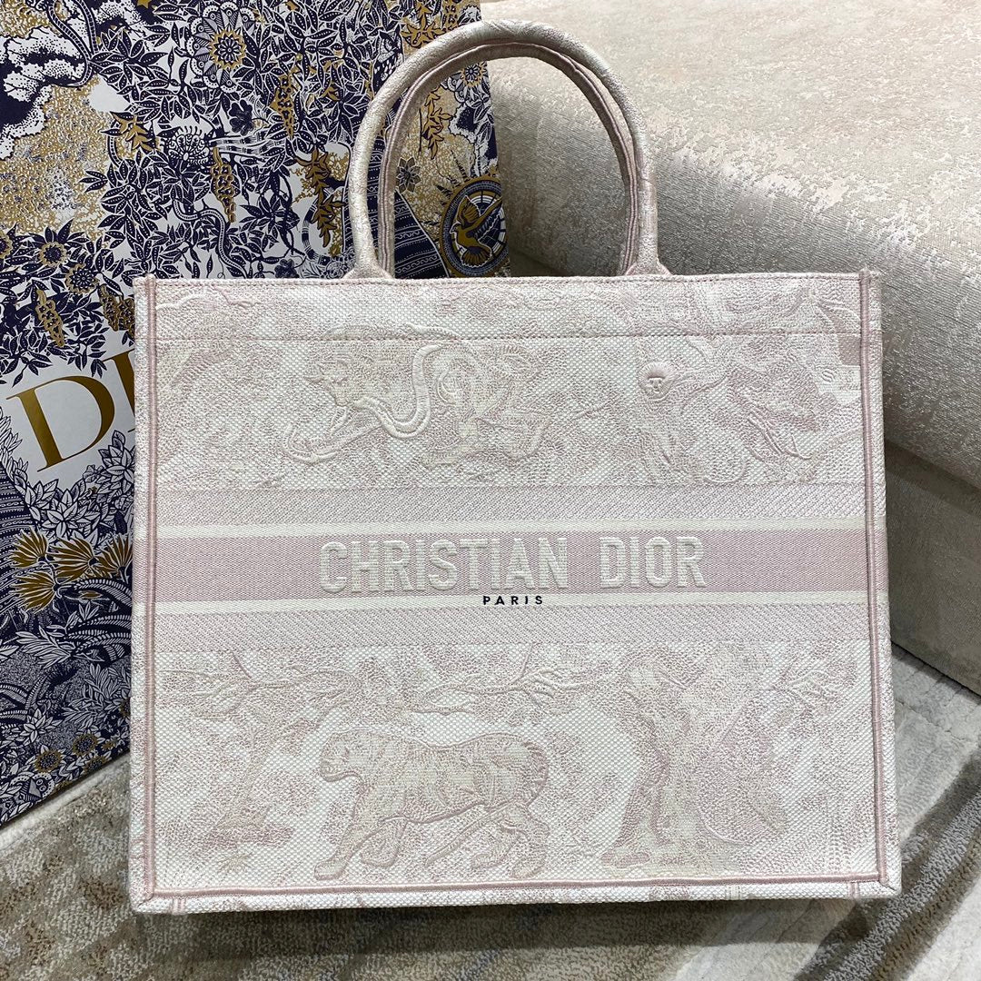 Christina Dior Book Tote Bag 42cm Light Pink