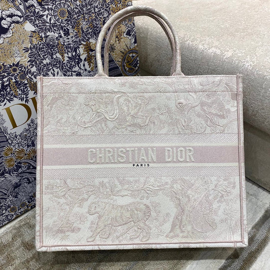 Christina Dior Book Tote Bag 42cm Light Pink