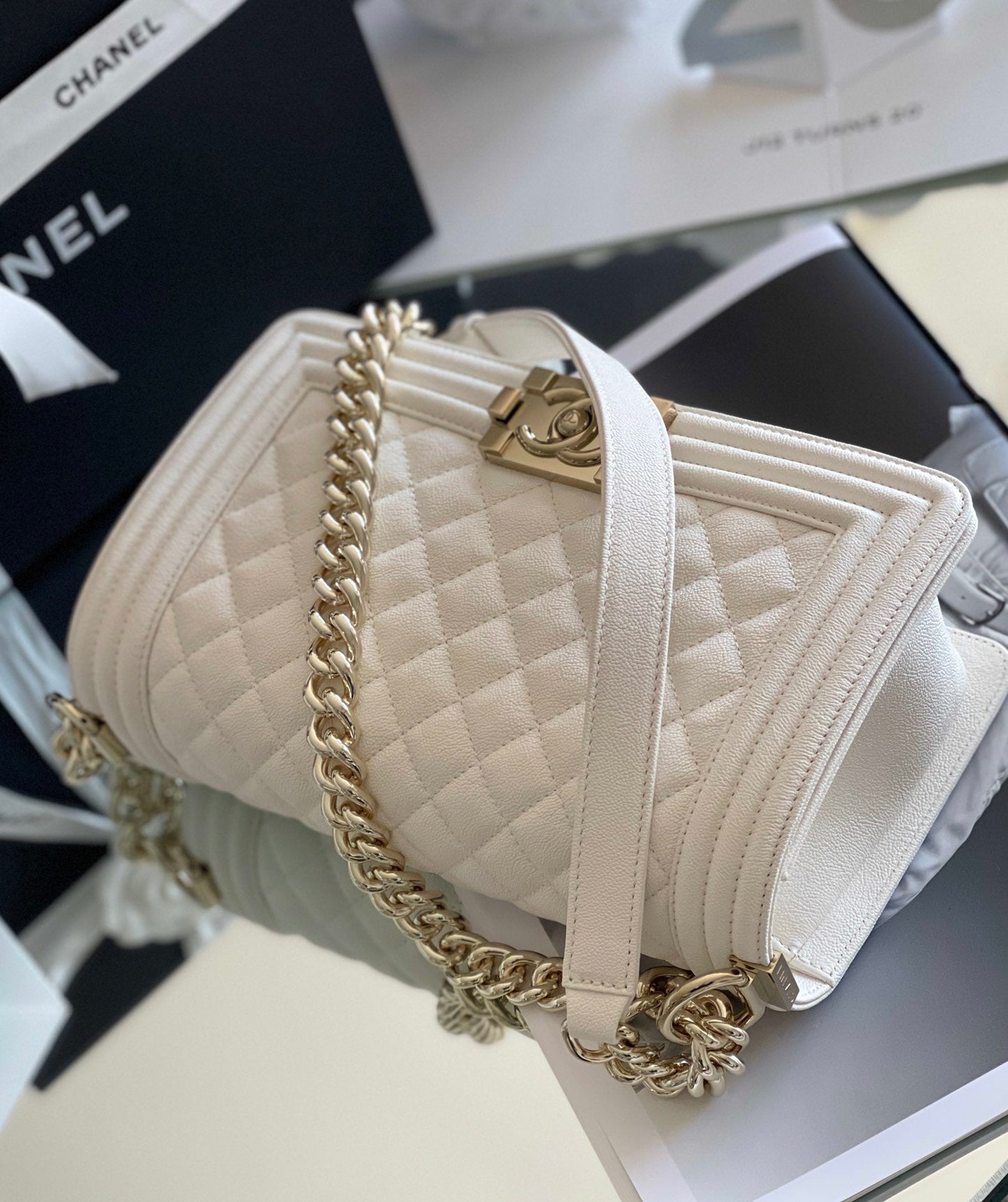 Chanel Medium Classic Flapbag 25cm White