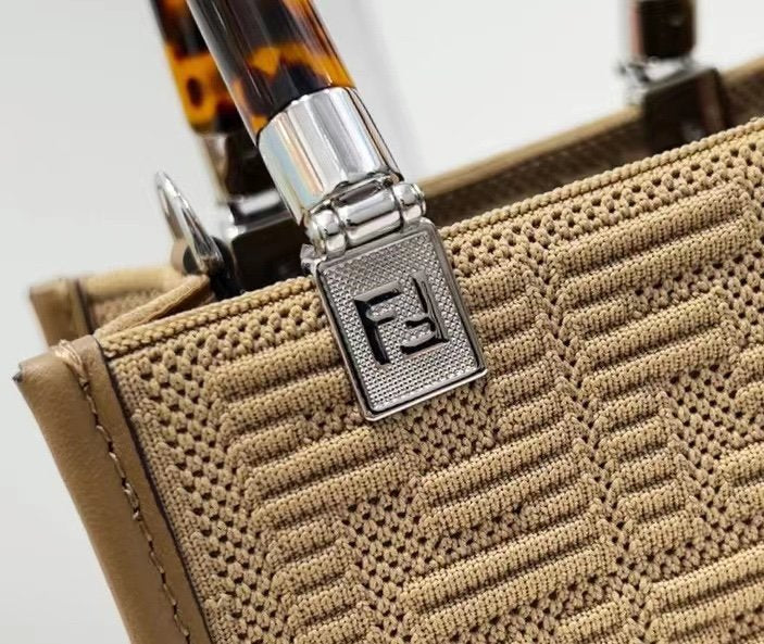 Fendi Mini Sunshine Shopper 18cm Brown
