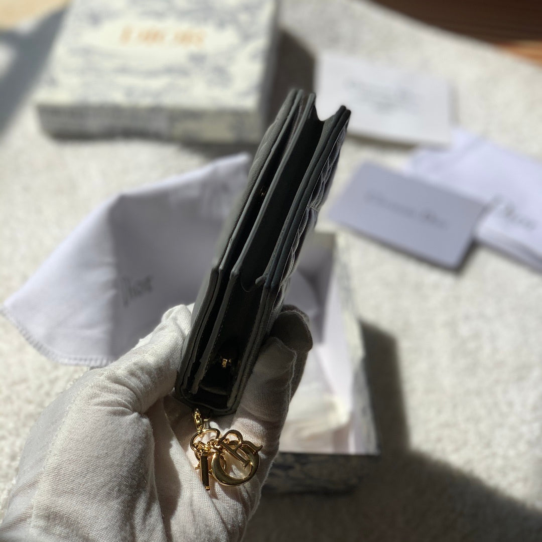 Mini Lady Dior Black Wallet 11cm