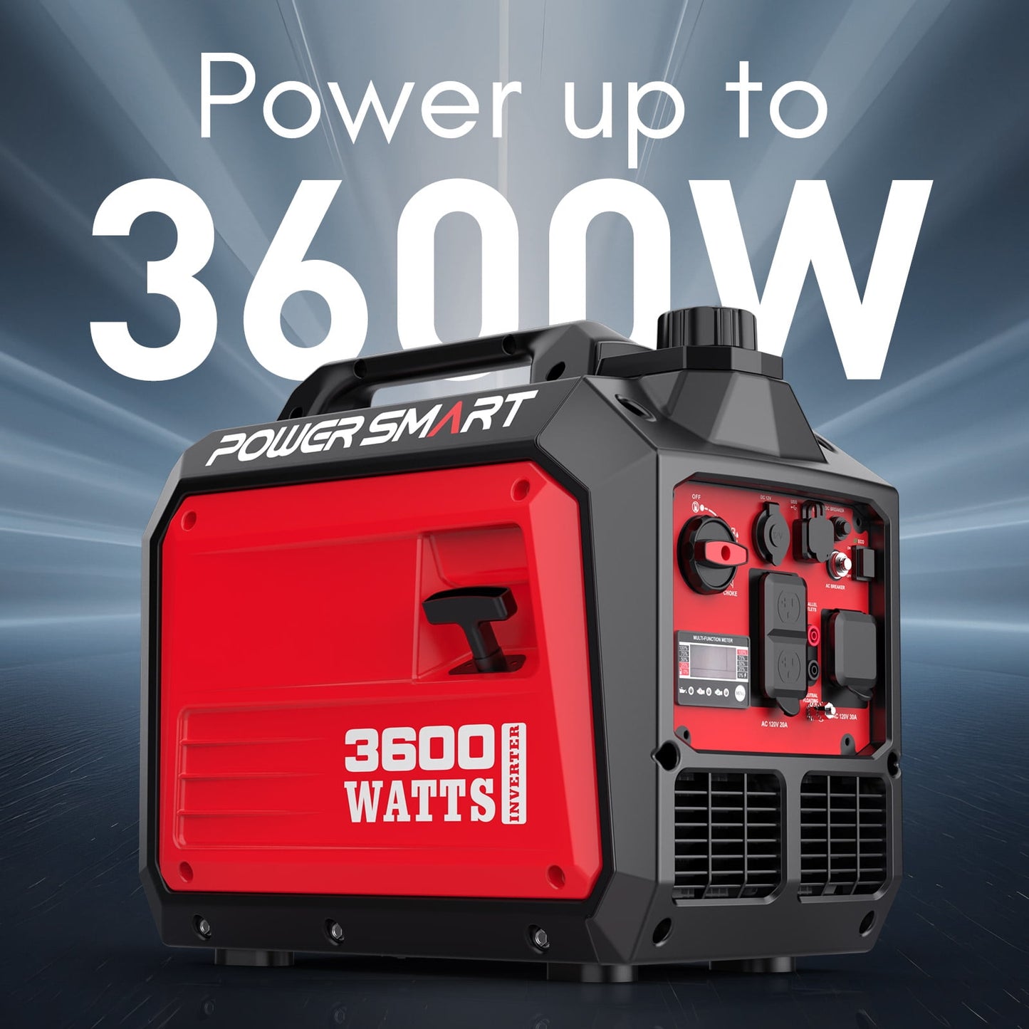 PowerSmart Portable Powered 3600W,Usb Output, Low Noise Quiet for Home Gas Inverter Generator EPA Compliant