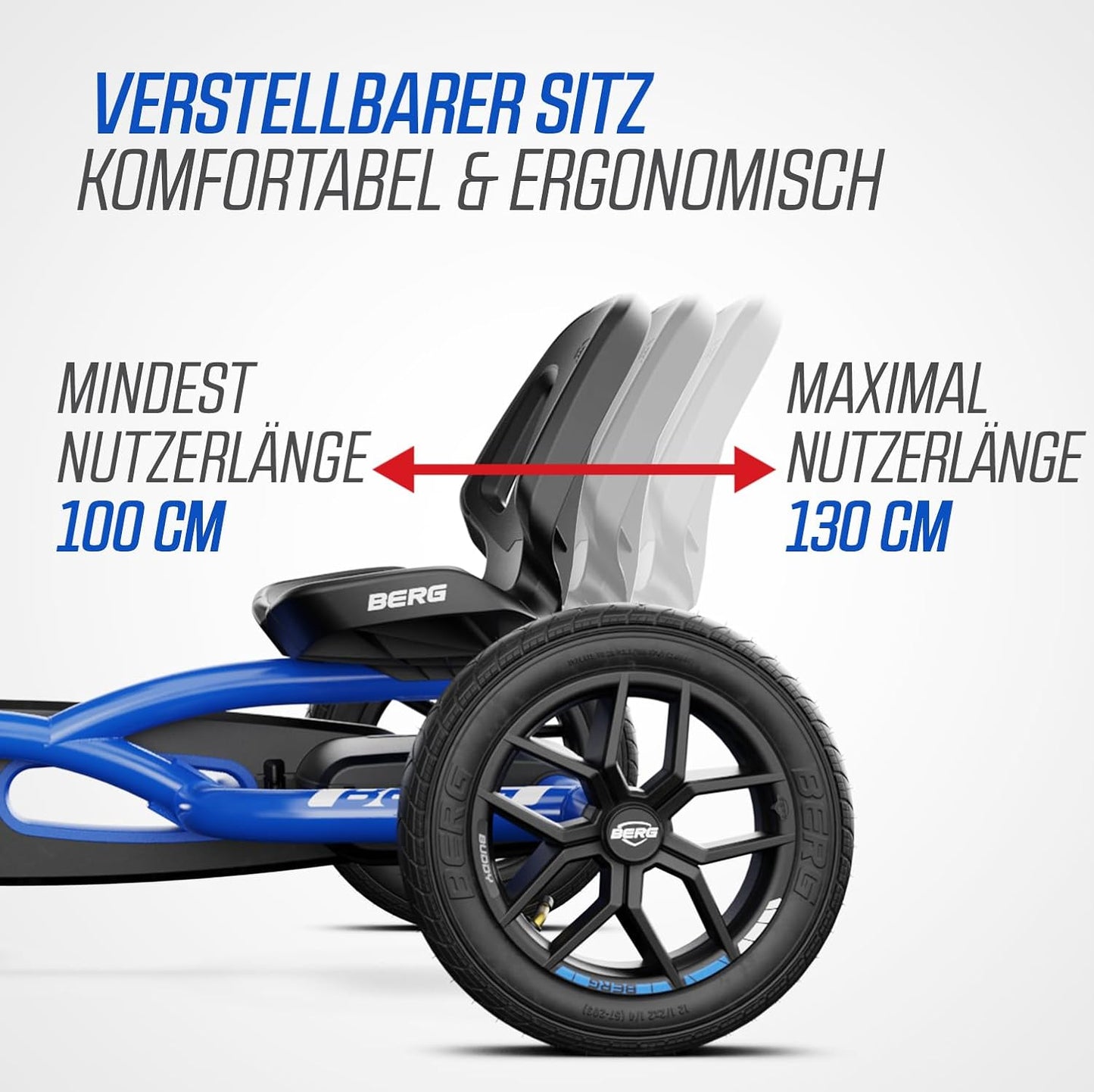 BERG Buddy Blue Pedal Go-Kart for Kids with BFR System