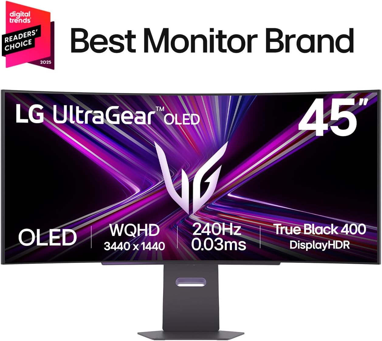 LG UltraGear 45" 5K2K OLED Curved Gaming Monitor, 165Hz