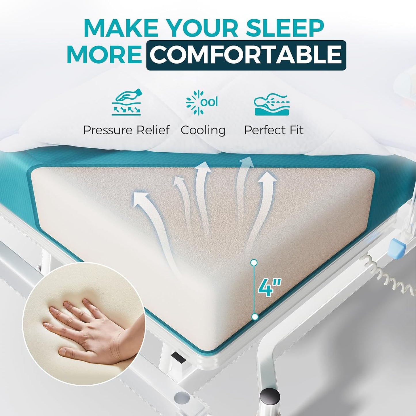 3-Function Full Electric Hospital Bed, 600 lbs Capacity