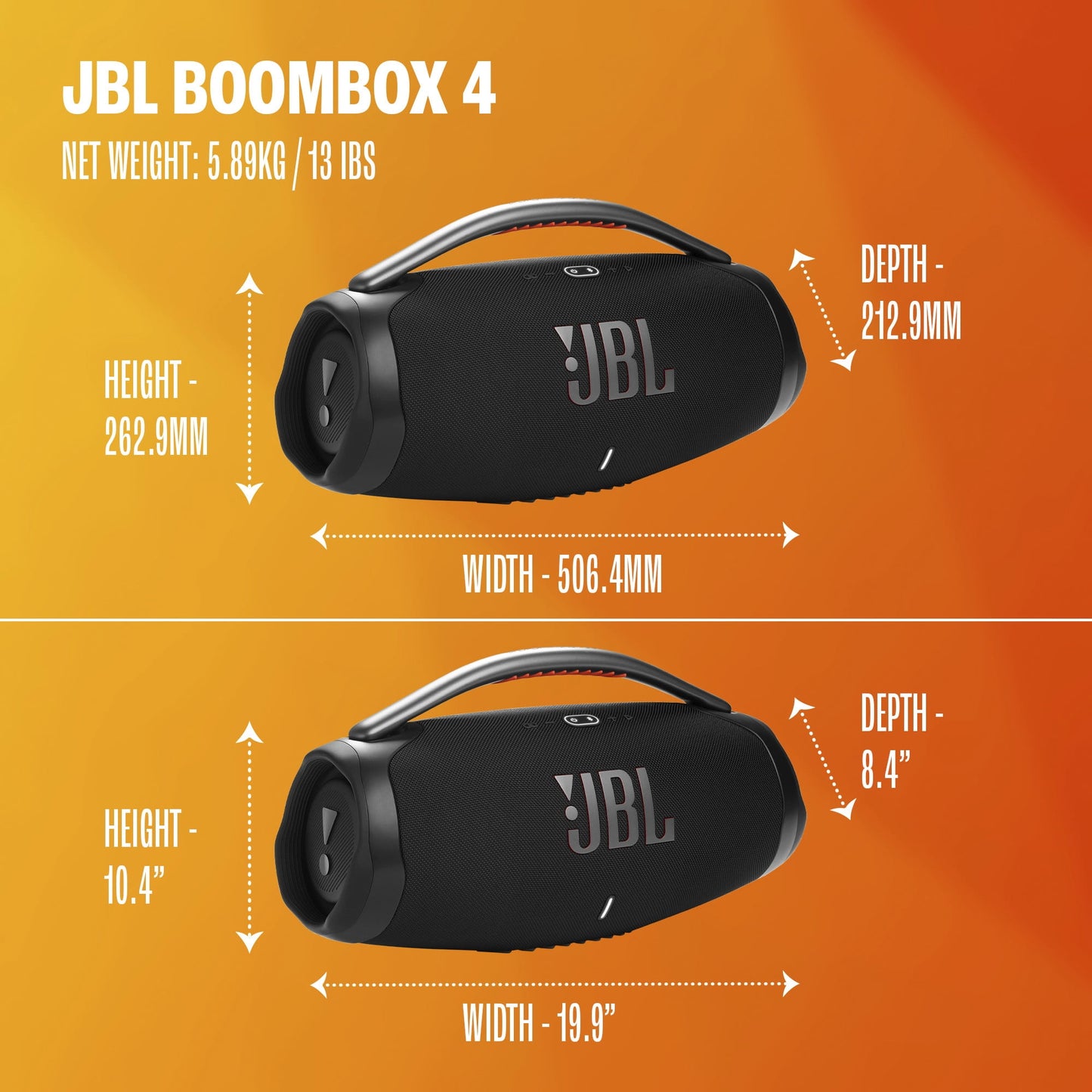 JBL Boombox 4 - Most powerful JBL portable waterproof speaker with massive JBL Pro Sound - Black