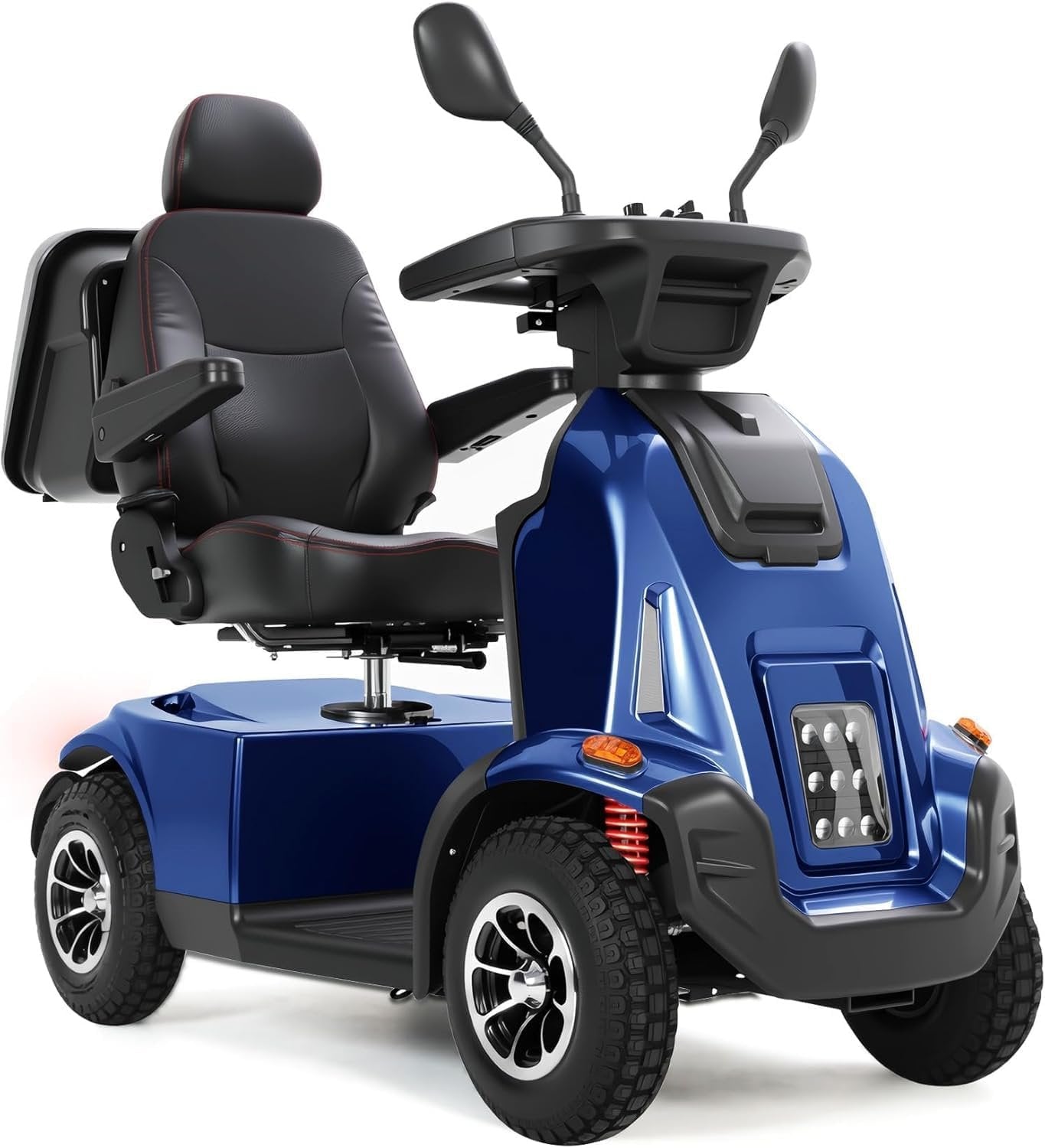Ecomobi All-Terrain Heavy Duty Mobility Scooter for Seniors &amp; Adults, 1000W Powerful Motor, 550 lbs Weight Capacity, 32 Mile Extended Range, 9 MPH, 13” Pneumatic Tires, Full Suspension, FDA Cleared