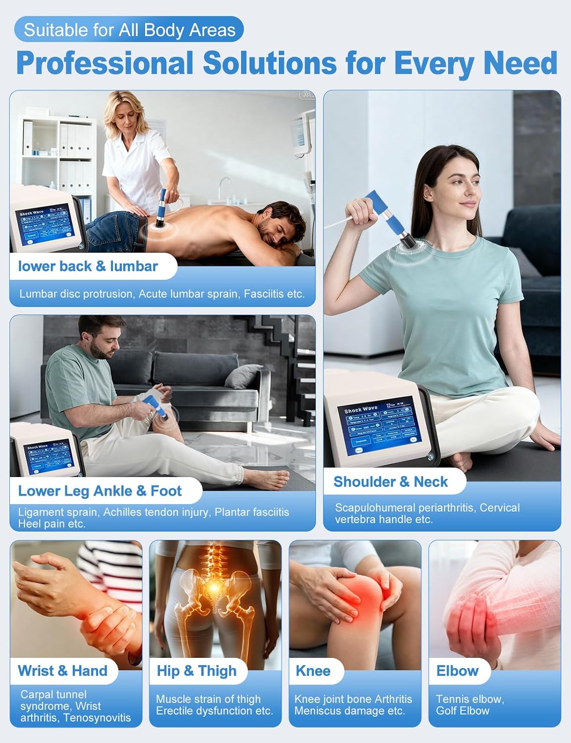 Extracorporeal Shockwave Therapy Machine for Muscle & Joint Relief