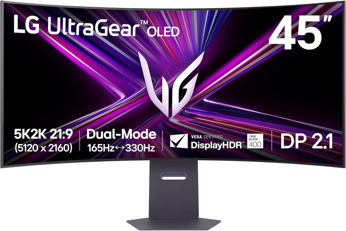 LG UltraGear 45" 5K2K OLED Curved Gaming Monitor, 165Hz