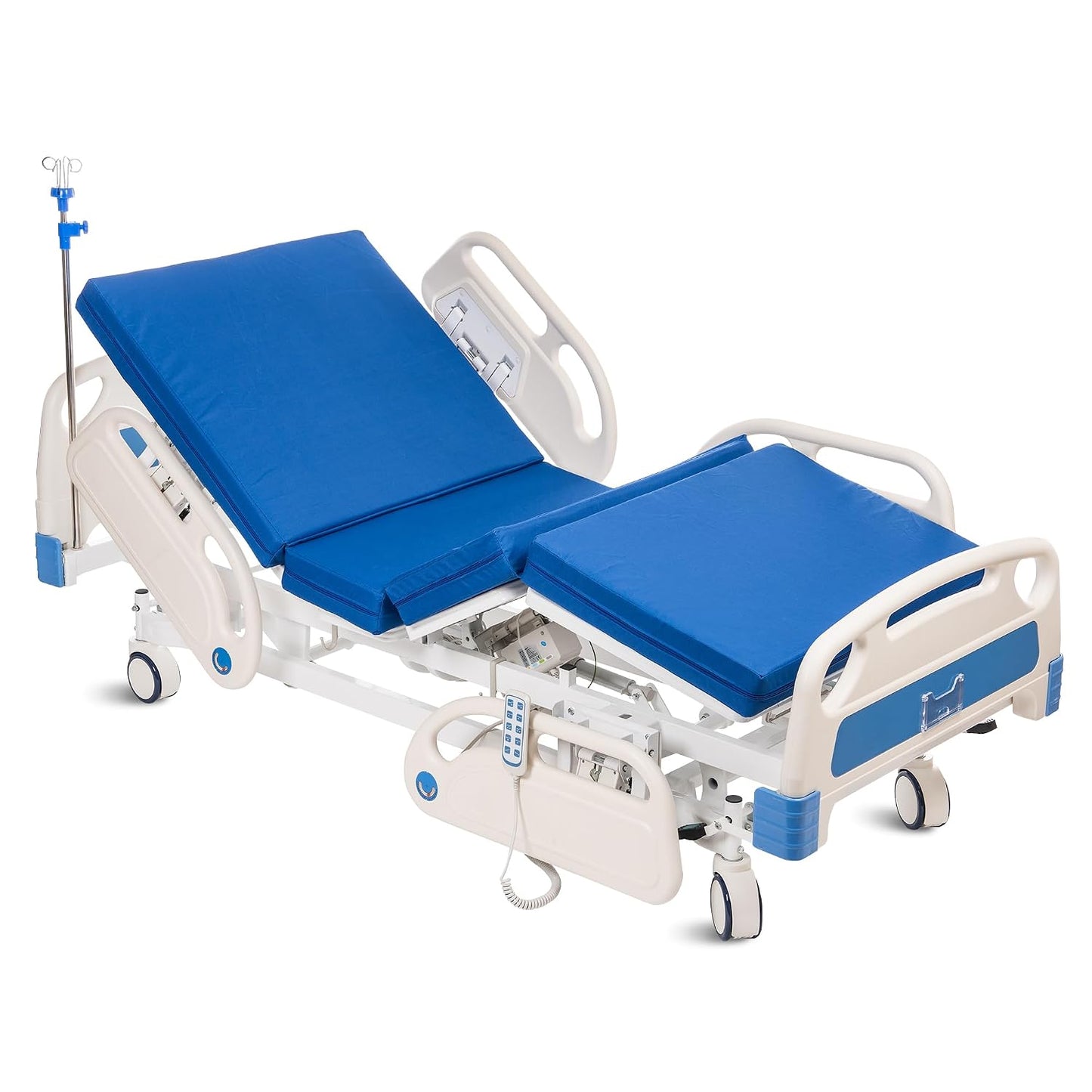 Real Relax Full Electric Hospital Bed with Mattress & IV Pole