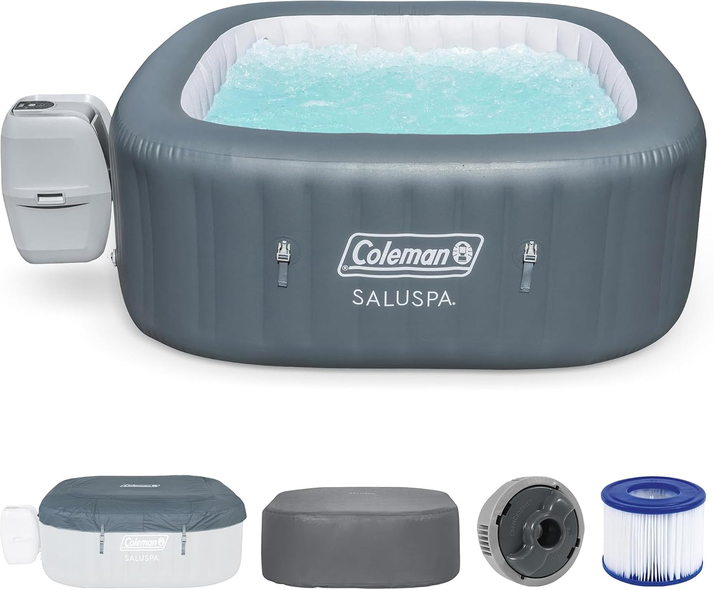 Coleman Hawaii AirJet 4-6 Person Inflatable Hot Tub with 140 AirJets, Grey