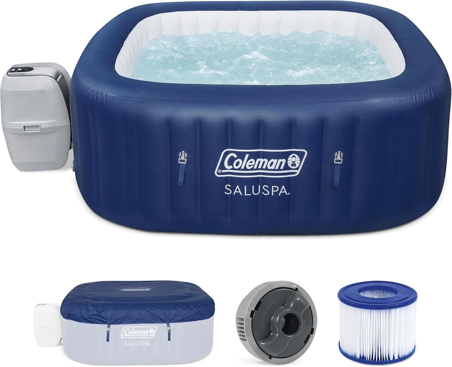 Coleman Hawaii AirJet 4-6 Person Inflatable Hot Tub with 140 AirJets, Grey