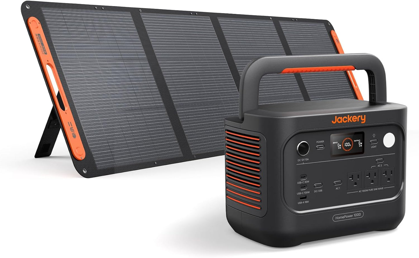 Jackery Explorer 1000 v2 Portable Power Station,1070Wh LiFePO4 Battery,1500W AC/100W USB-C Output, 1 Hr Fast Charge, Solar Generator for Camping,Emergency, RV, Off-Grid Living(Solar Panel Optional)