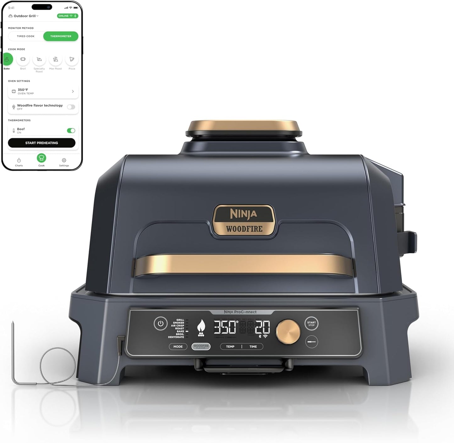 Ninja Woodfire Pro Connect XL 7-in-1 Outdoor Grill & Smoker