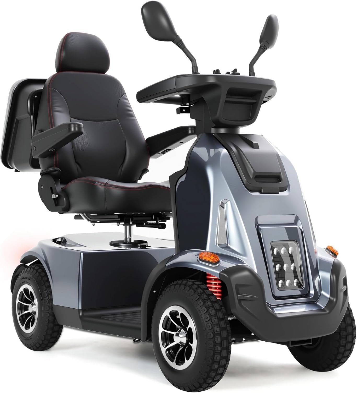 Ecomobi All-Terrain Heavy Duty Mobility Scooter for Seniors &amp; Adults, 1000W Powerful Motor, 550 lbs Weight Capacity, 32 Mile Extended Range, 9 MPH, 13” Pneumatic Tires, Full Suspension, FDA Cleared