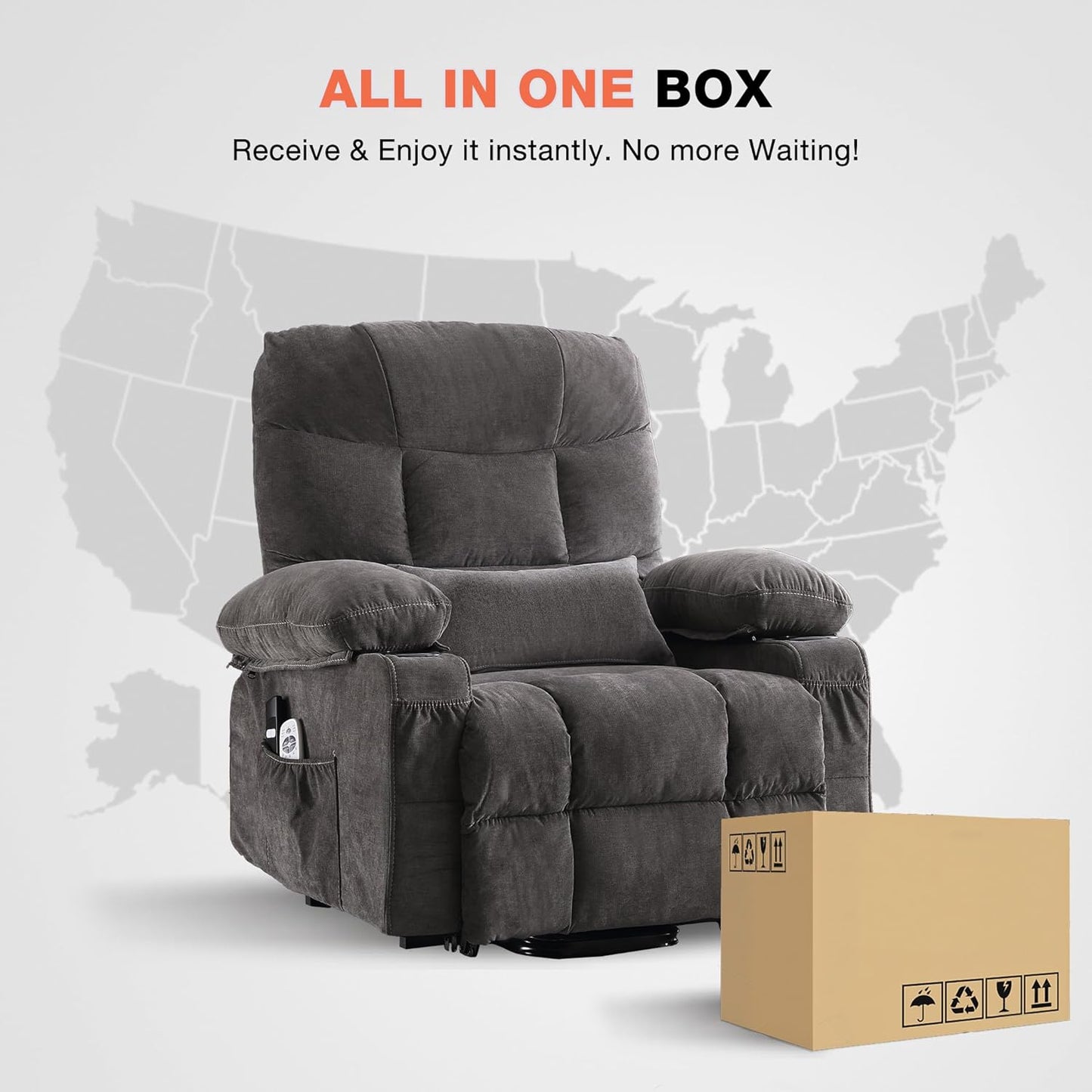 MAHOMICO Power Lift Recliner Chair with Massage & Heat