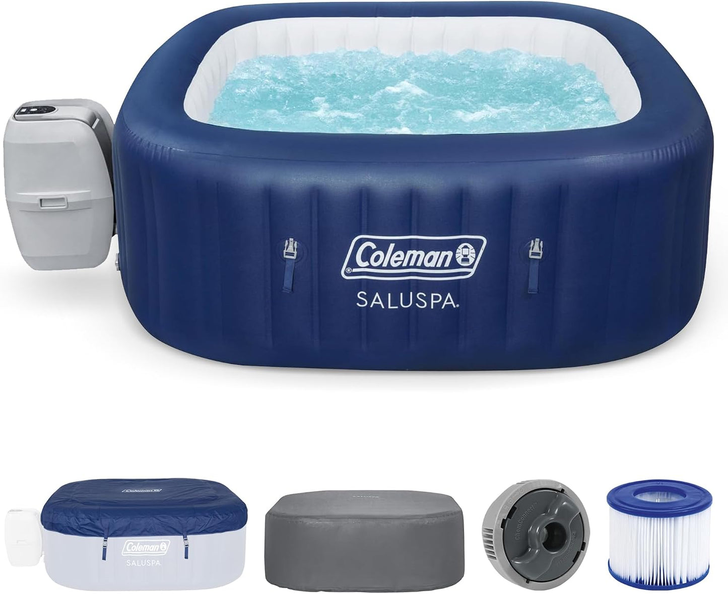Coleman Hawaii AirJet 4-6 Person Inflatable Hot Tub with 140 AirJets, Grey