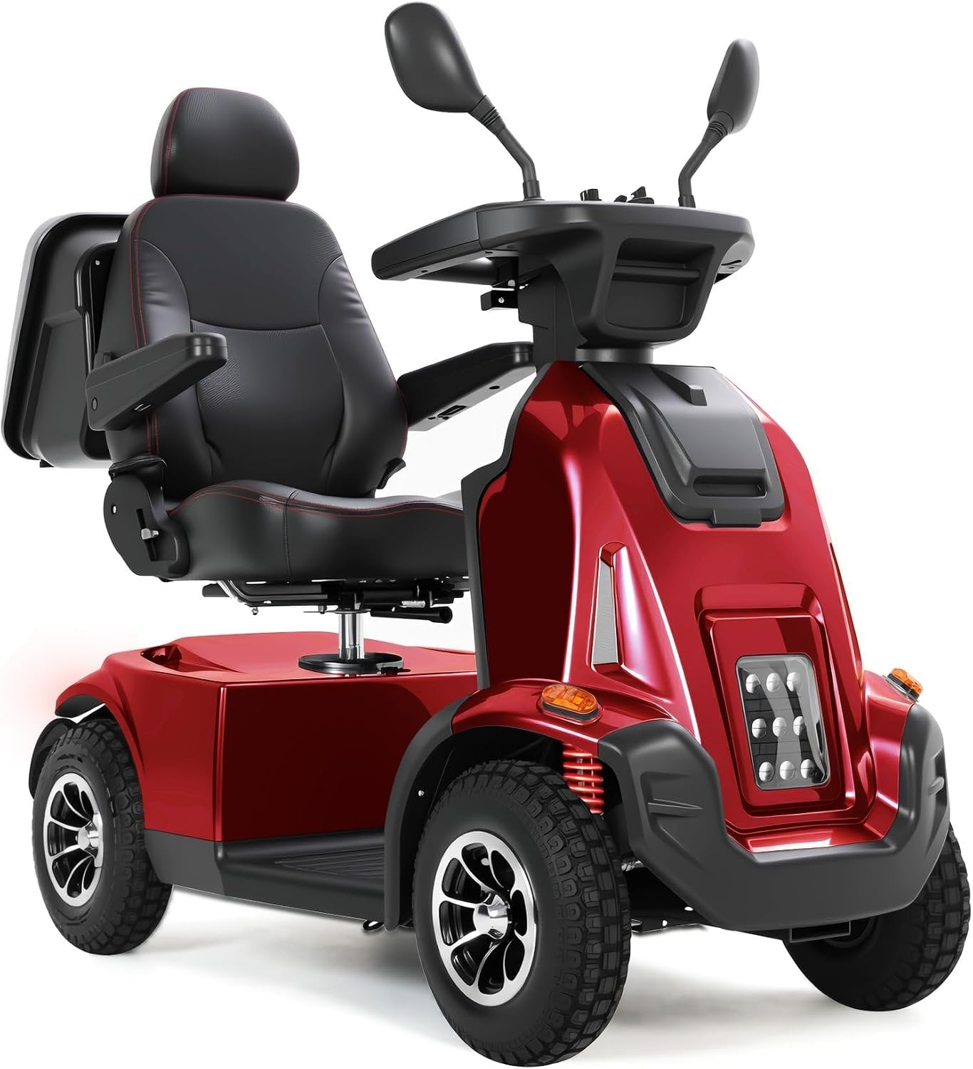 Ecomobi All-Terrain Heavy Duty Mobility Scooter for Seniors &amp; Adults, 1000W Powerful Motor, 550 lbs Weight Capacity, 32 Mile Extended Range, 9 MPH, 13” Pneumatic Tires, Full Suspension, FDA Cleared