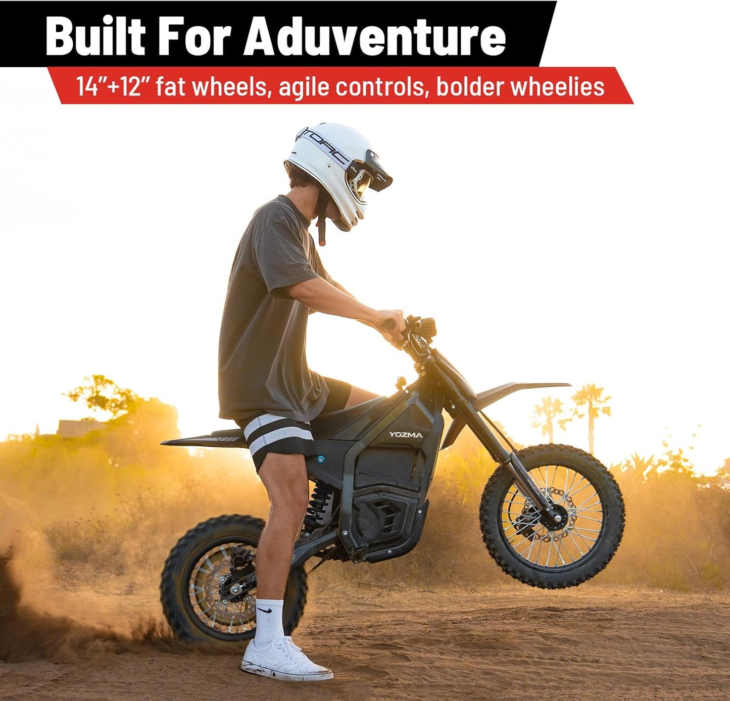 Yozma IN10 Electric Dirt Bike, 2600W 40MPH Electric-Motorcycle with 48V/23AH Battery Ebike, Full Hydraulic Brakes and Suspensions Mountain Off-Road E Dirt Bike, for Teens & Adults