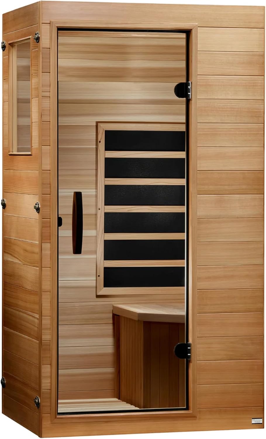 DYNAMIC SAUNAS Barcelona 1- to 2-Person Low EMF FAR Infrared Sauna with Red Light Therapy & Bluetooth Speakers | Personal Indoor Dry Heat Sauna for Home & Gym – Made from Canadian Hemlock