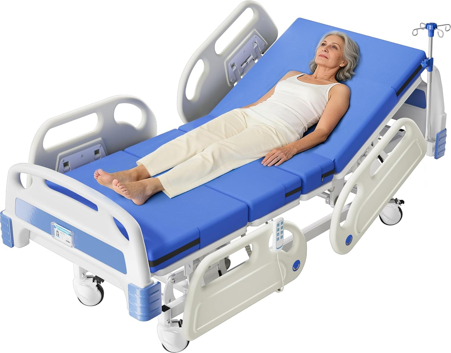 4-Function Full Electric Hospital Bed with Mattress, 600 lbs