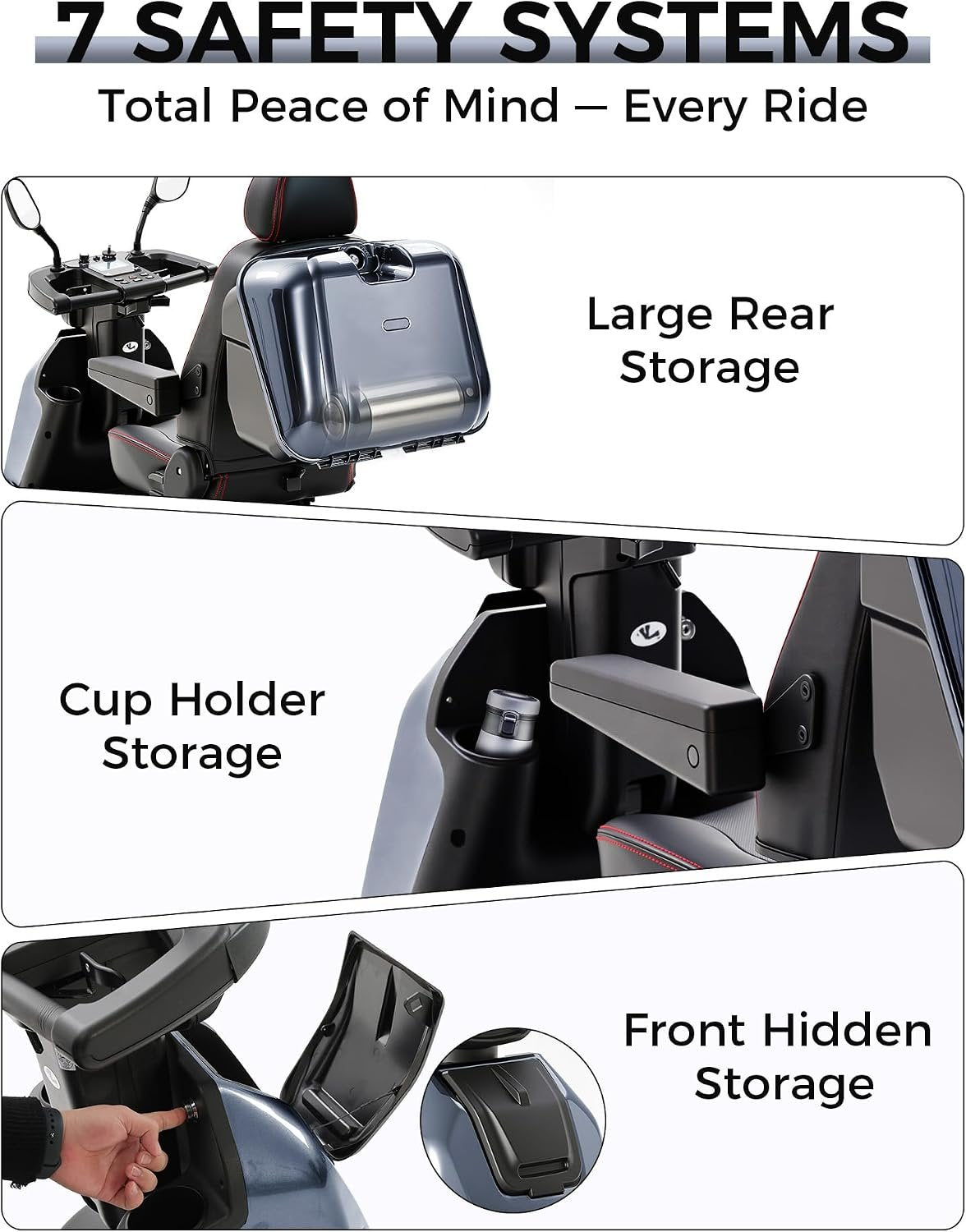 Ecomobi All-Terrain Heavy Duty Mobility Scooter for Seniors &amp; Adults, 1000W Powerful Motor, 550 lbs Weight Capacity, 32 Mile Extended Range, 9 MPH, 13” Pneumatic Tires, Full Suspension, FDA Cleared