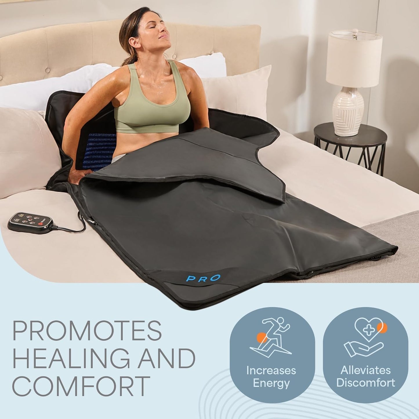 Lifepro RejuvaWrap Infrared Sauna Blanket — Portable Sauna Bag with 9 Temp Levels Low EMF Far Infrared Heating — At Home Full Body Rejuvenation & Relaxation