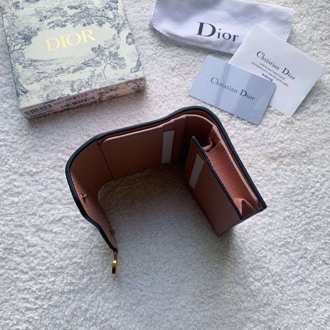 Christian Dior Saddle Lotus Pink Wallet 11cm
