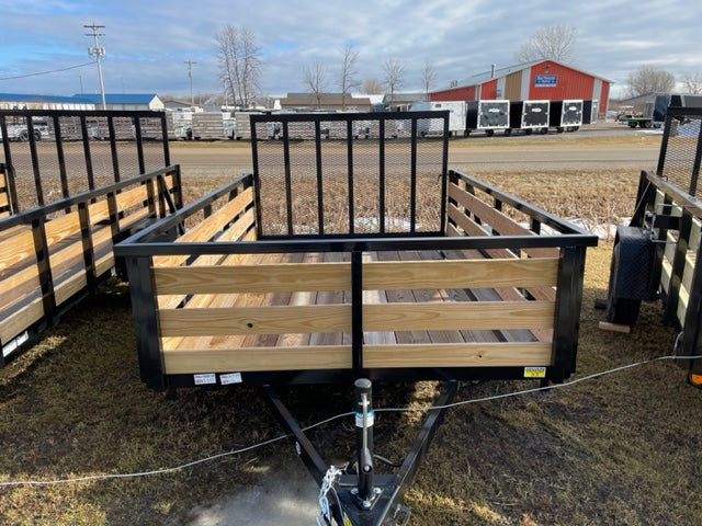 Heavy-Duty Utility Trailer 7×10 Wood Floor, Single Axle, LED Lights