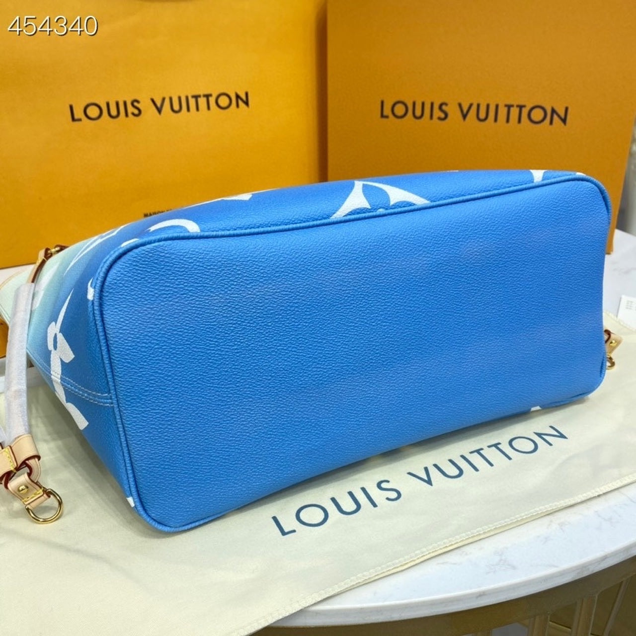 Louis Vuitton Neverfull MM Bag 32cm Monogram Canvas Spring/Summer Collection M57688 Blue