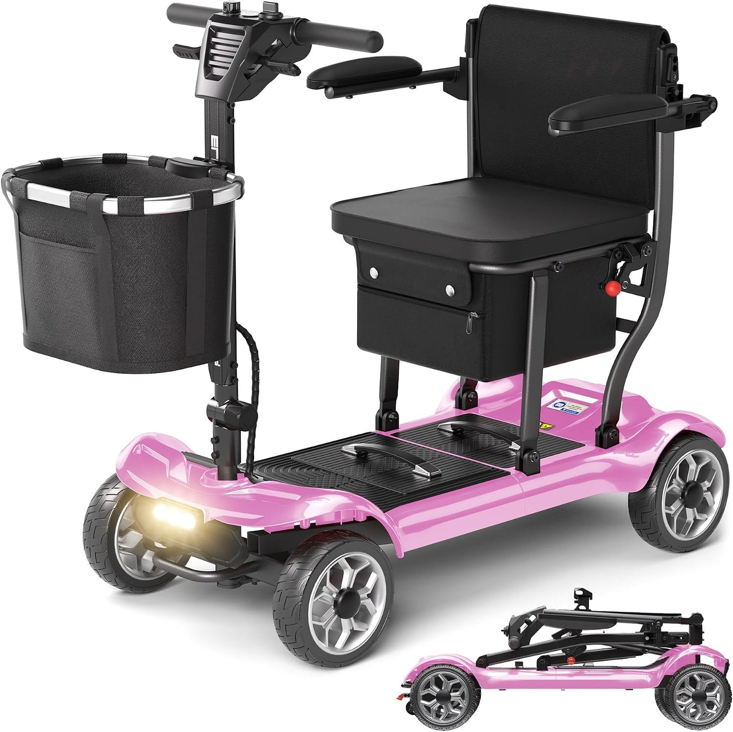 Lightweight Foldable Mobility Scooter with 12.4-Mile Range – Blue