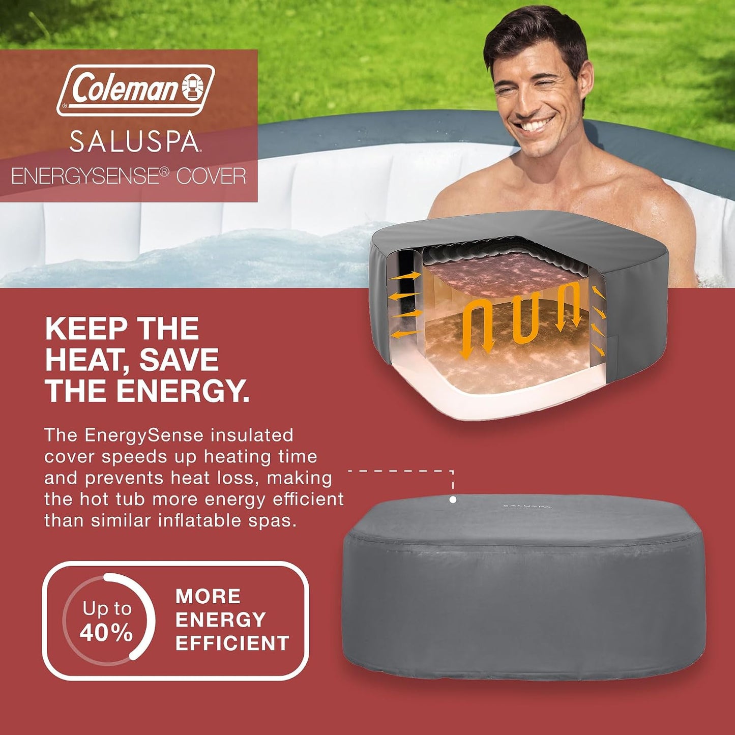 Coleman Hawaii AirJet 4-6 Person Inflatable Hot Tub with 140 AirJets, Grey
