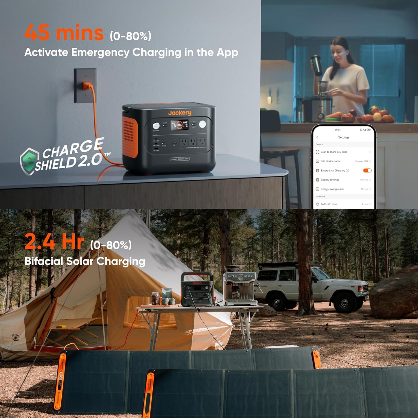 Jackery Solar Generator 1000 v2 with 200W Solar Panel