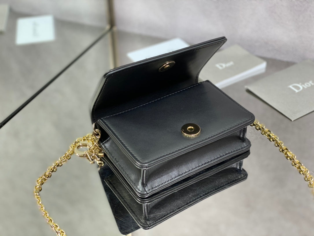 Christian Dior Shine Black Crossbody Bag 14cm