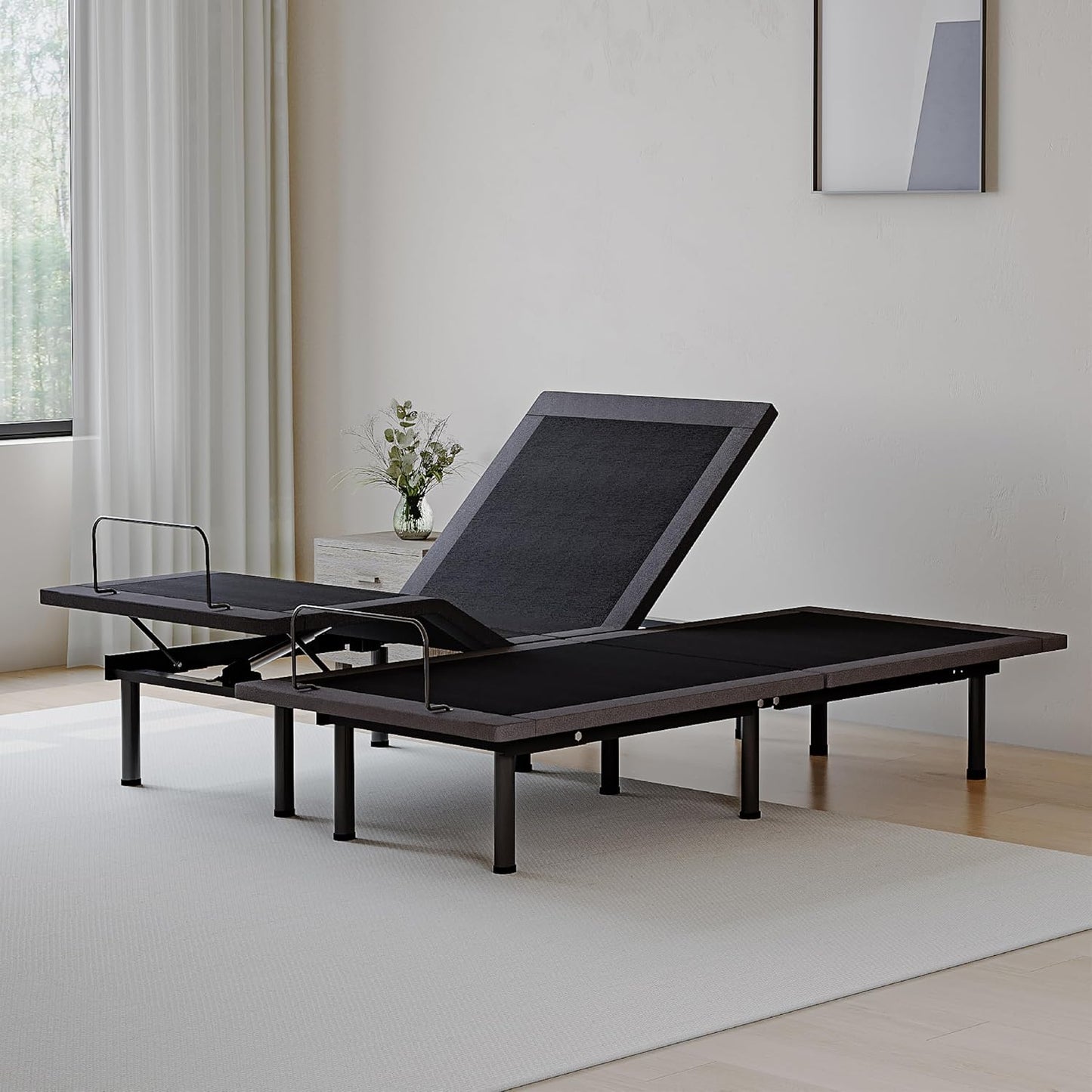 Dyonery Twin XL Adjustable Bed with 12" Gel Memory Foam Mattress