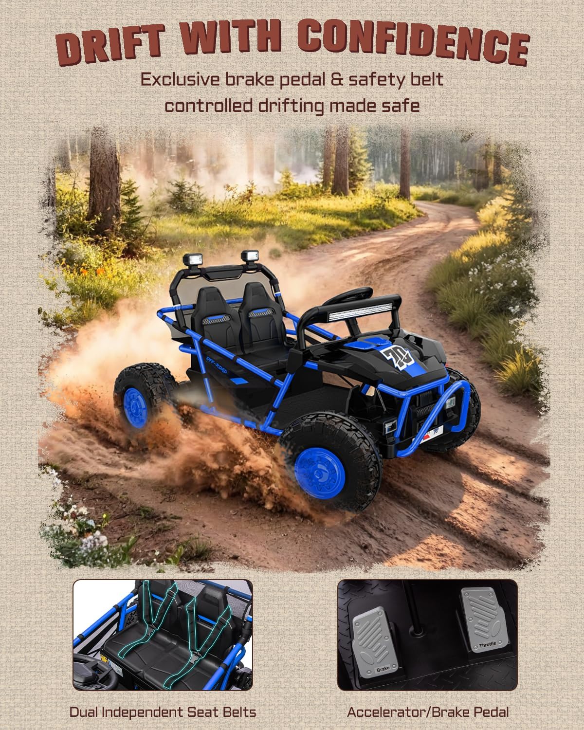 First Ride On 36V 2-Seater Kids Electric UTV Ride-On Car, 400W