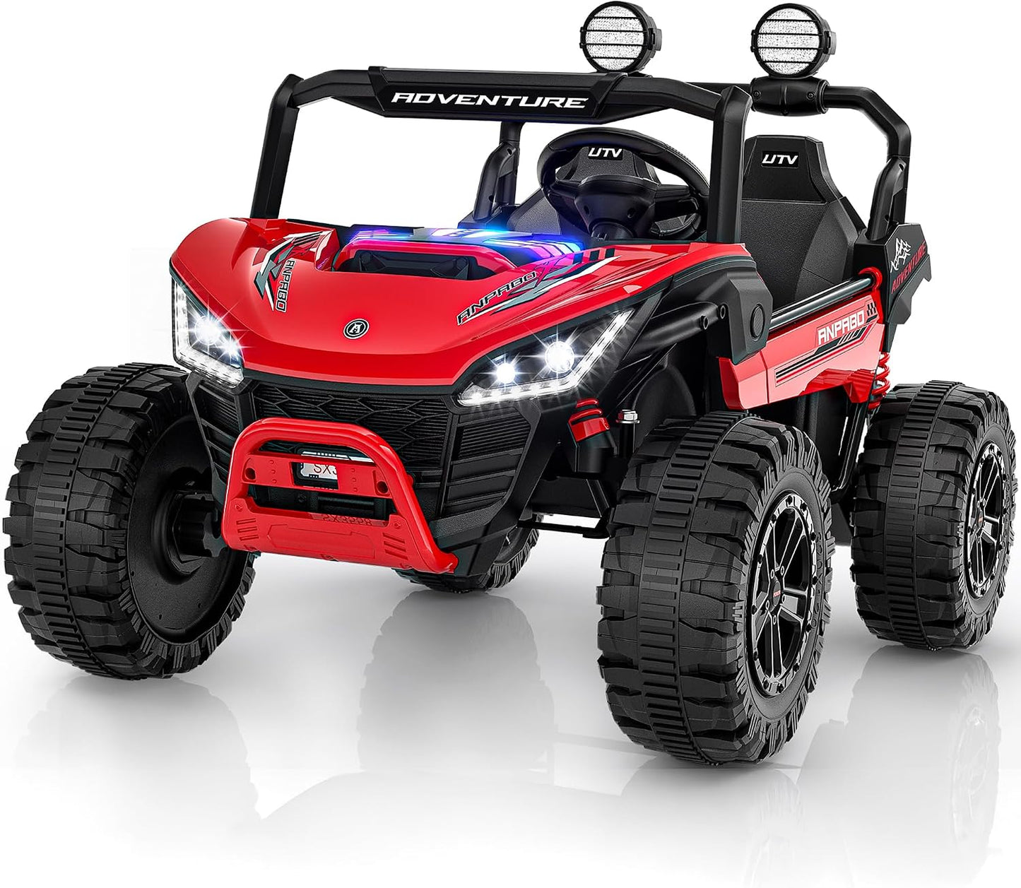 ANPABO 24V 2-Seater Kids Electric Ride-On Car with Remote, Black
