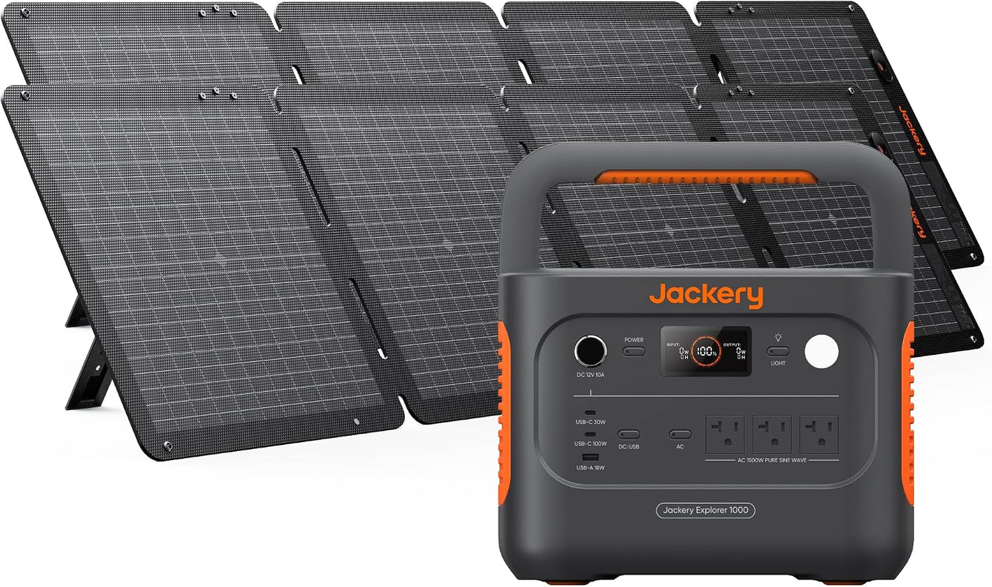 Jackery Explorer 1000 v2 Portable Power Station,1070Wh LiFePO4 Battery,1500W AC/100W USB-C Output, 1 Hr Fast Charge, Solar Generator for Camping,Emergency, RV, Off-Grid Living(Solar Panel Optional)