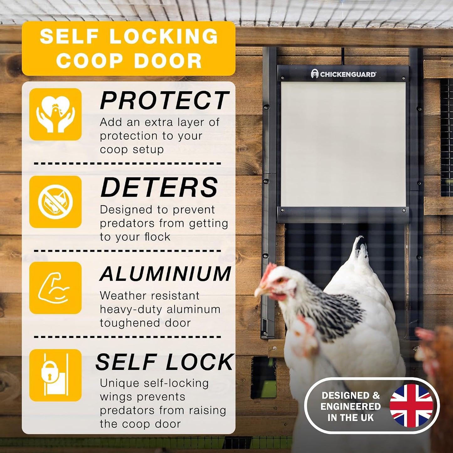 ChickenGuard Self-Locking Predator-Proof Chicken Coop Door