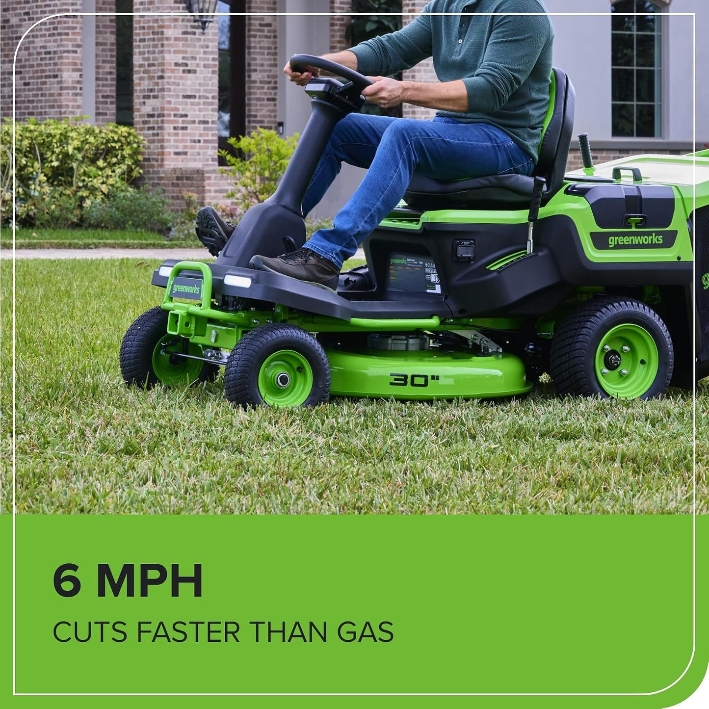 Greenworks 60V 30-Inch Riding Lawn Mower with Batteries & Charger