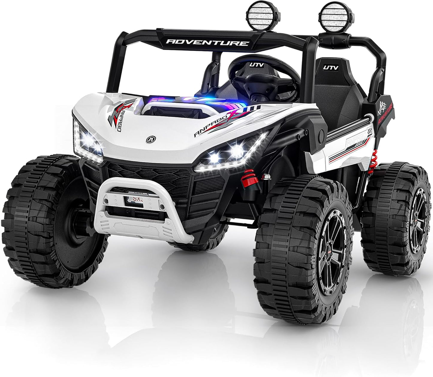 ANPABO 24V 2-Seater Kids Electric Ride-On Car with Remote, Black