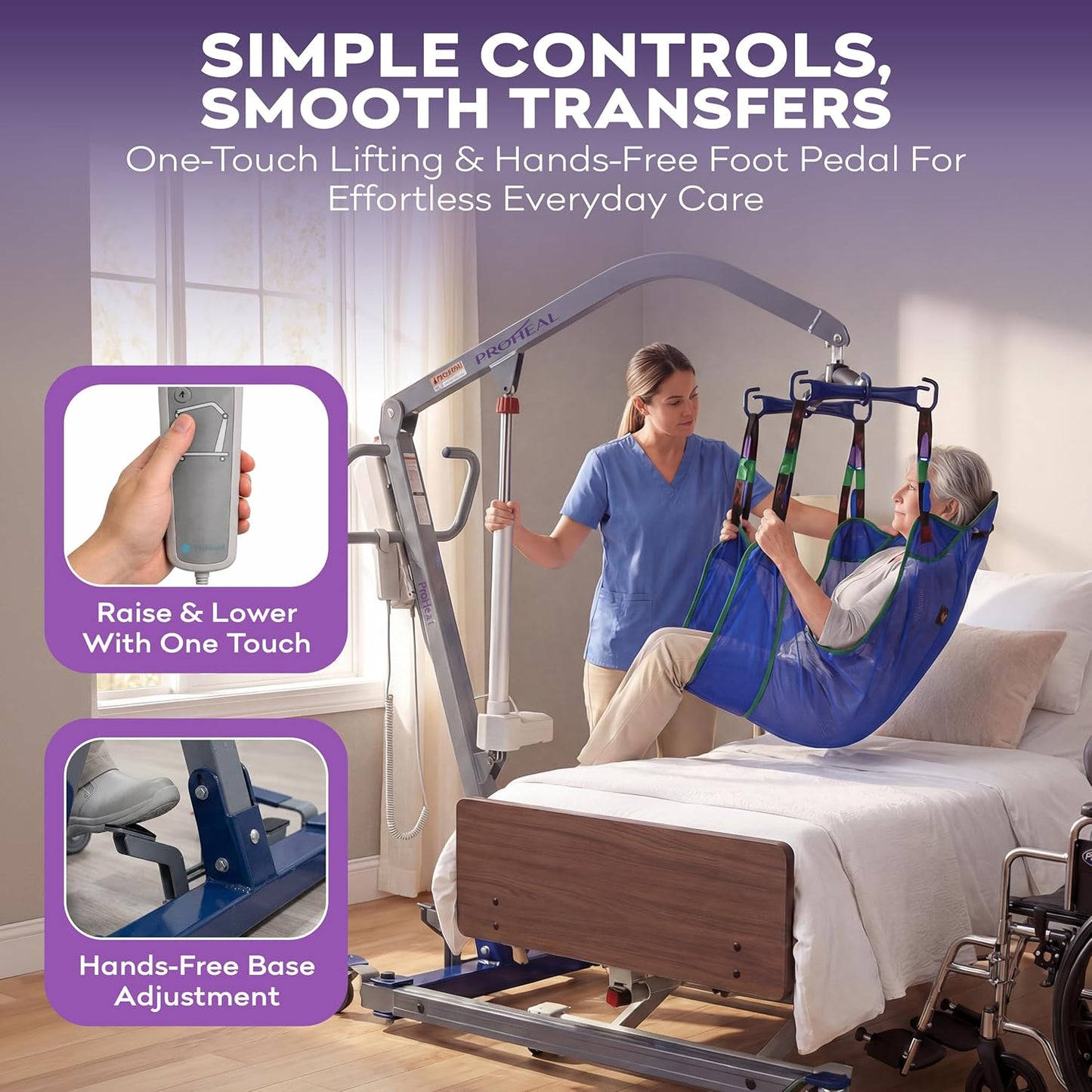 ProHeal Electric Full Body Patient Lift, 500 lbs