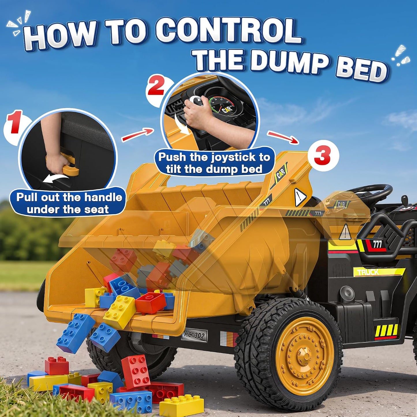 ANPABO 24V 2-Seater Kids Ride-On Dump Truck with Remote
