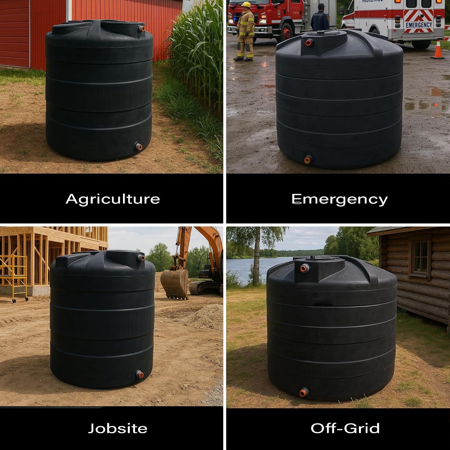 2500 Gallon Vertical Plastic Water Storage Tank